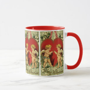 Vintage Valentine's Day, Cherubs Make a Wish Mug