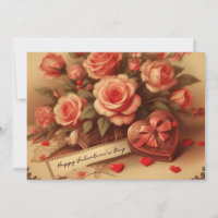 Vintage Valentine's Day Chocolates and Flowers