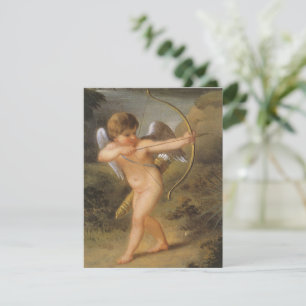 Vintage Valentines Day, Cupid with Bow and Arrow Holiday Card