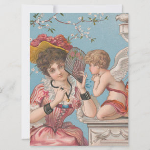 vintage valentines day cute cherub love holiday card
