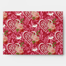 Vintage Valentine's Day Floral Heart Pattern