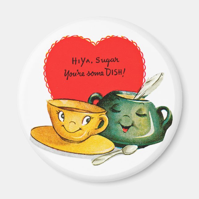 Vintage Valentine's Day Greeting Magnet (Front)