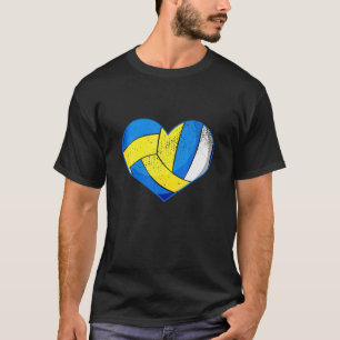Vintage Valentines Day Heart Love Volleyball Playe T-Shirt