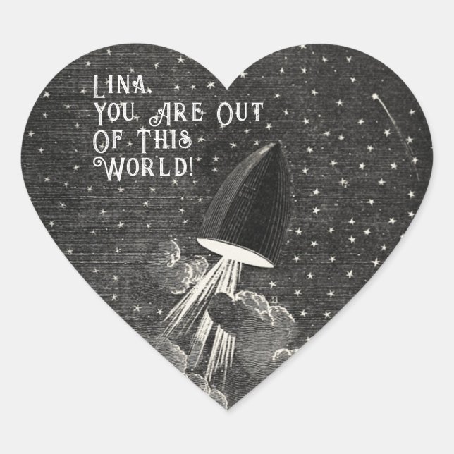 Vintage Valentines Day Heart Sticker (Front)