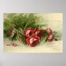 Vintage Valentine's Day Love, Crimson Red Roses