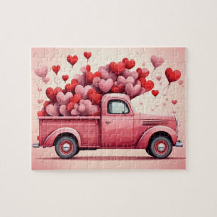 Vintage Valentine's Day Love Truck Jigsaw Puzzle