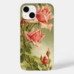 Vintage Valentine's Day Pink Victorian Garden Rose Case-Mate iPhone 14 Case
