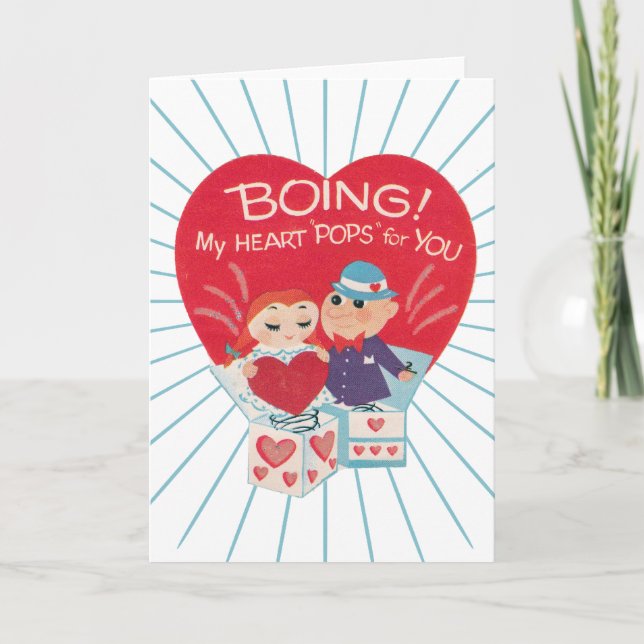 Vintage Valentines Day retro cards (Front)