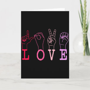 Vintage Valentines Day Sign Language Asl Love Gift Card