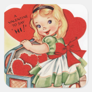 Vintage Valentines Day Square Sticker