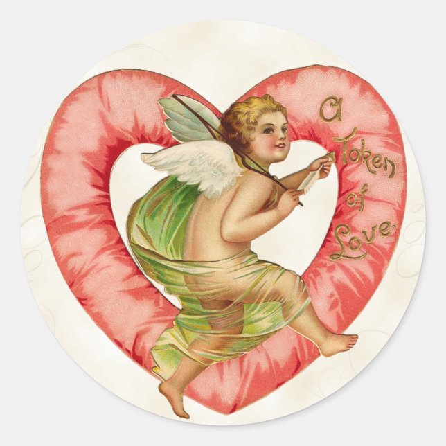 Vintage Valentine's Day Stickers Cherub (Front)