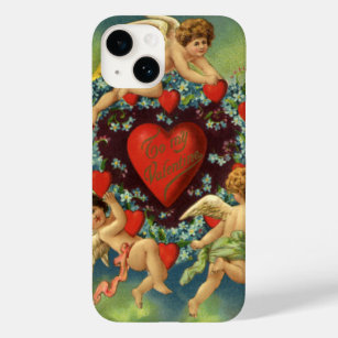 Vintage Valentine's Day, Victorian Angels Hearts Case-Mate iPhone 14 Case