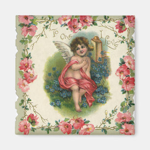 Vintage Valentine's Day Victorian Cherub on Phone Magnet