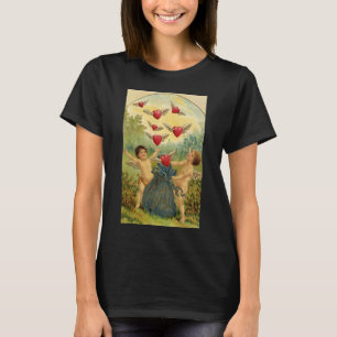Vintage Valentine's Day, Victorian Cherubs Hearts T-Shirt