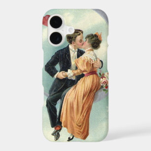 Vintage Valentine's Day Victorian Kiss on the Moon