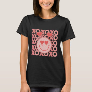 Vintage Valentine's Day Xoxo Hearts Happy Face Val T-Shirt