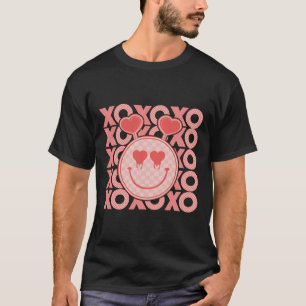 Vintage Valentine's Day Xoxo Hearts Happy Face Val T-Shirt