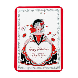 Vintage Valentine's Lady Flexible Magnet
