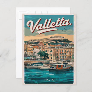 Vintage Valletta, Malta travel souvenirs and gifts Postcard