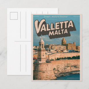 Vintage Valletta, Malta travel souvenirs and gifts Postcard