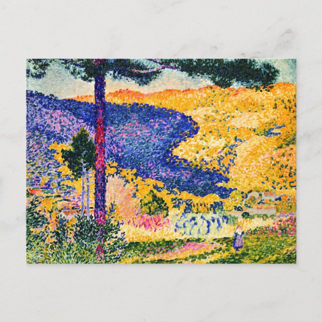 Vintage Valley with Fir painting Postcard (Front)