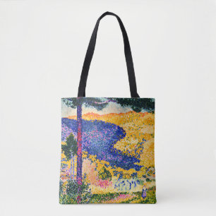 Vintage Valley with Fir painting Tote Bag