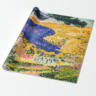 Vintage Valley with Fir painting Wrapping Paper
