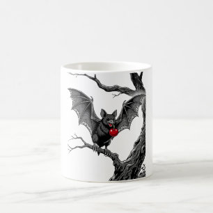 Vintage Vampire Bat with Cherry Gothic Art Print Coffee Mug