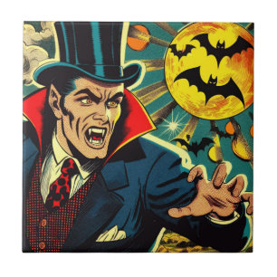 Vintage Vampire Comics Ceramic Tile