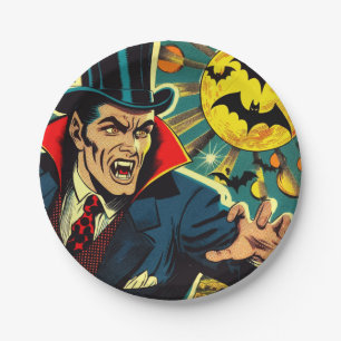 Vintage Vampire Comics Paper Plate