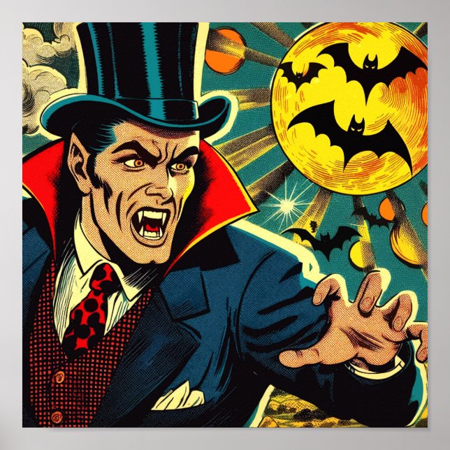 Vintage Vampire Comics Poster (Front)