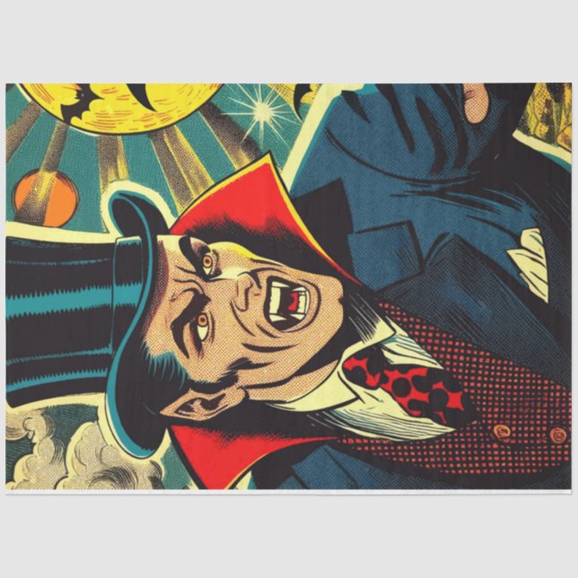 Vintage Vampire Comics Tissue Paper (Front)