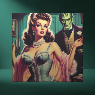 Vintage Vampire Girl Ceramic Tile