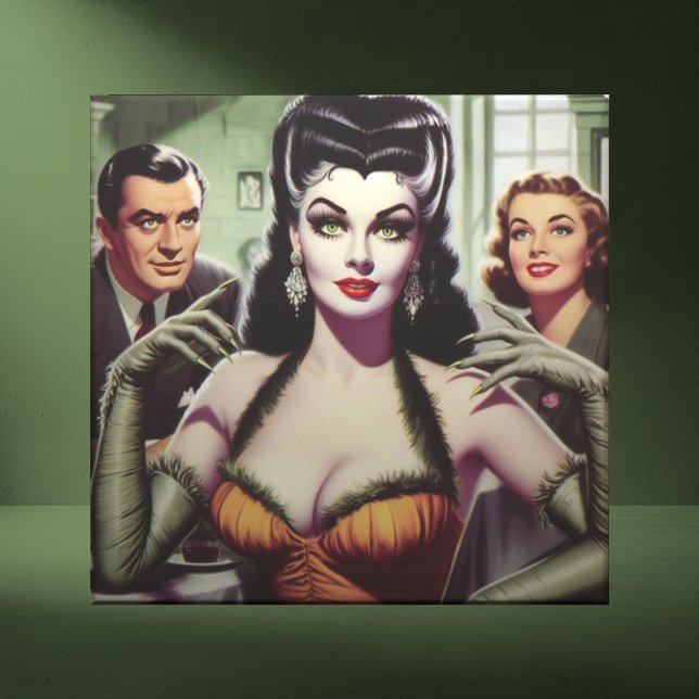 Vintage Vampire Girl Ceramic Tile (Creator Uploaded)