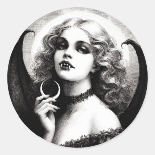 Vintage Vampire Gothic Horror Classic Round Sticker