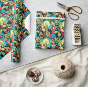 Vintage Vampire Horror Comics Wrapping Paper