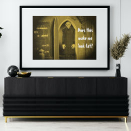 Vintage Vampire Horror Nosferatu Mustard Yellow Poster
