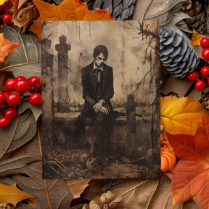 Vintage Vampire Photo Decoupage  Postcard