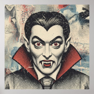 Vintage Vampire Portrait Poster