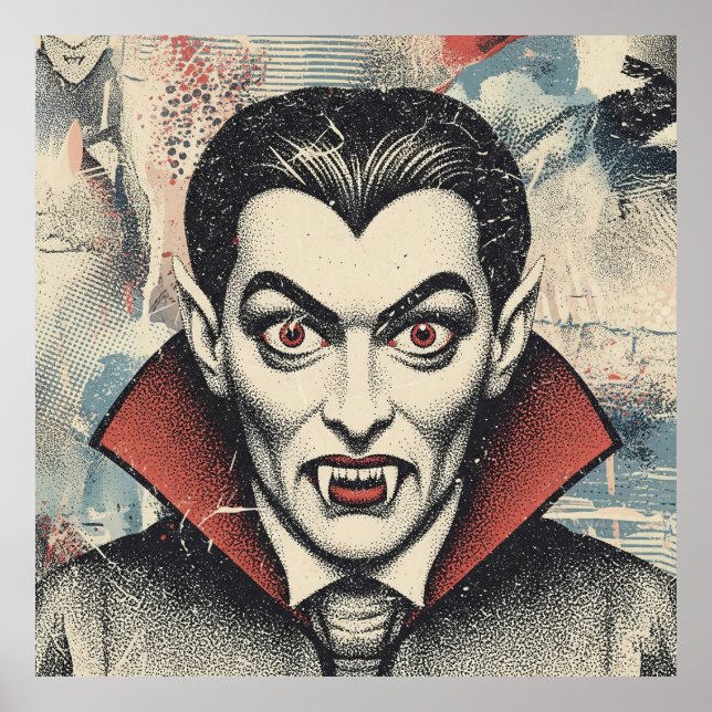 Vintage Vampire Portrait Poster (Front)