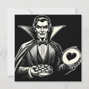 Vintage Vampire Valentine's Day Goth Horror  Card