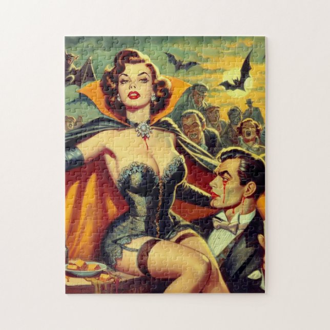 Vintage Vampire Woman Jigsaw Puzzle (Vertical)