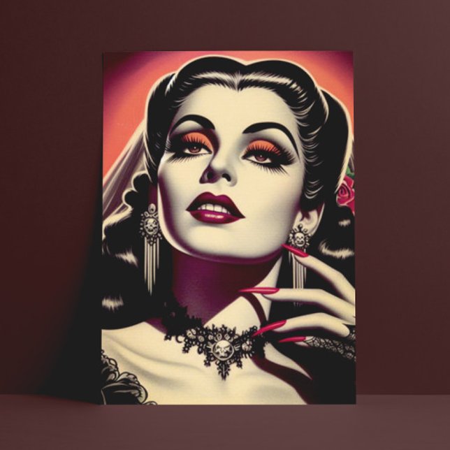 Vintage Vampire Woman Postcard (Creator Uploaded)