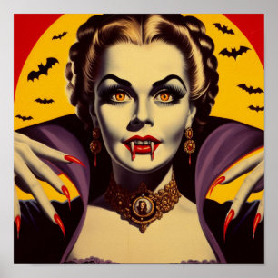 Vintage Vampire Woman Poster