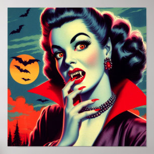 Vintage Vampire Woman Poster