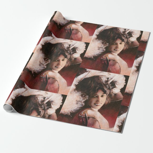 Vintage Vampire Wrapping Paper (Unrolled)