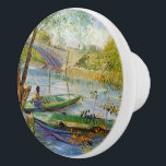 Vintage Van Gogh Pont de Clichy    Ceramic Knob<br><div class="desc">Decorating this product is a beautiful print of ''Pont de Clichy'' a painting created in 1887 by Dutch post-impressionist painter Vincent van Gogh (1853 - 1890). The setting of this work is the Seine River at the Pont de Clichy bridge.</div>