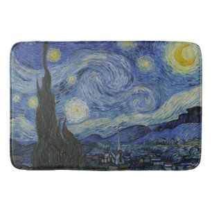 Vintage Van Gogh Starry Night Bath Mat
