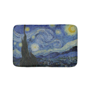 Vintage Van Gogh Starry Night Bath Mat
