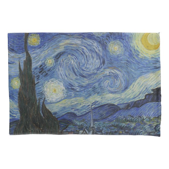 Vintage Van Gogh Starry Night Pillowcase (Front)